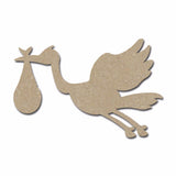 Stork With Baby MDF Cutout