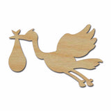 Stork With Baby Wood Cutout