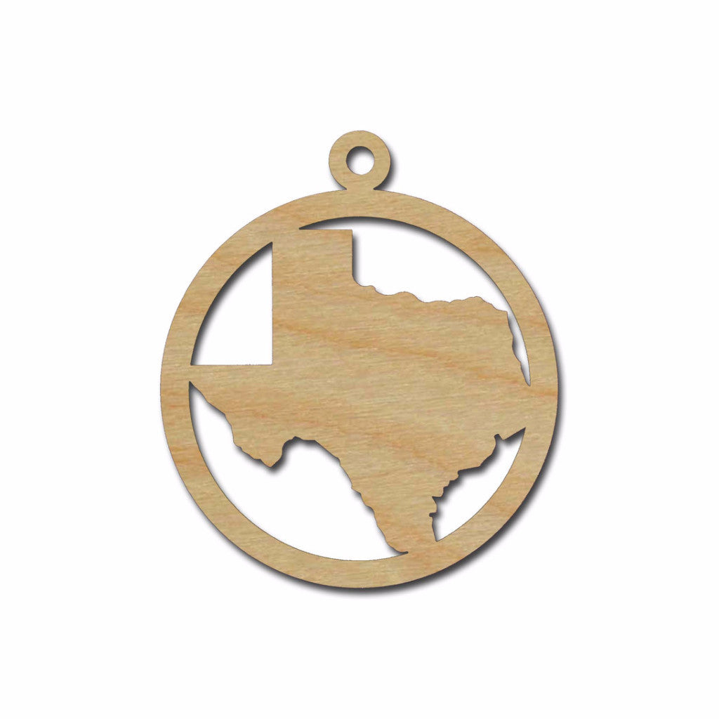 Texas State Ornament Unfinished Wood Christmas Cutout