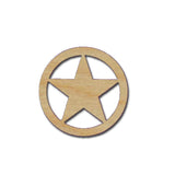 Texas Star Shape Unfinished Wood Cut Outs