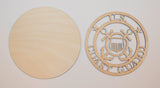 U.S. Coast Guard Badge Unfinished Wood Cut Out Part # USCG