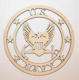 U.S. Navy Badge Unfinished Wood Cut Out Part # USN-05