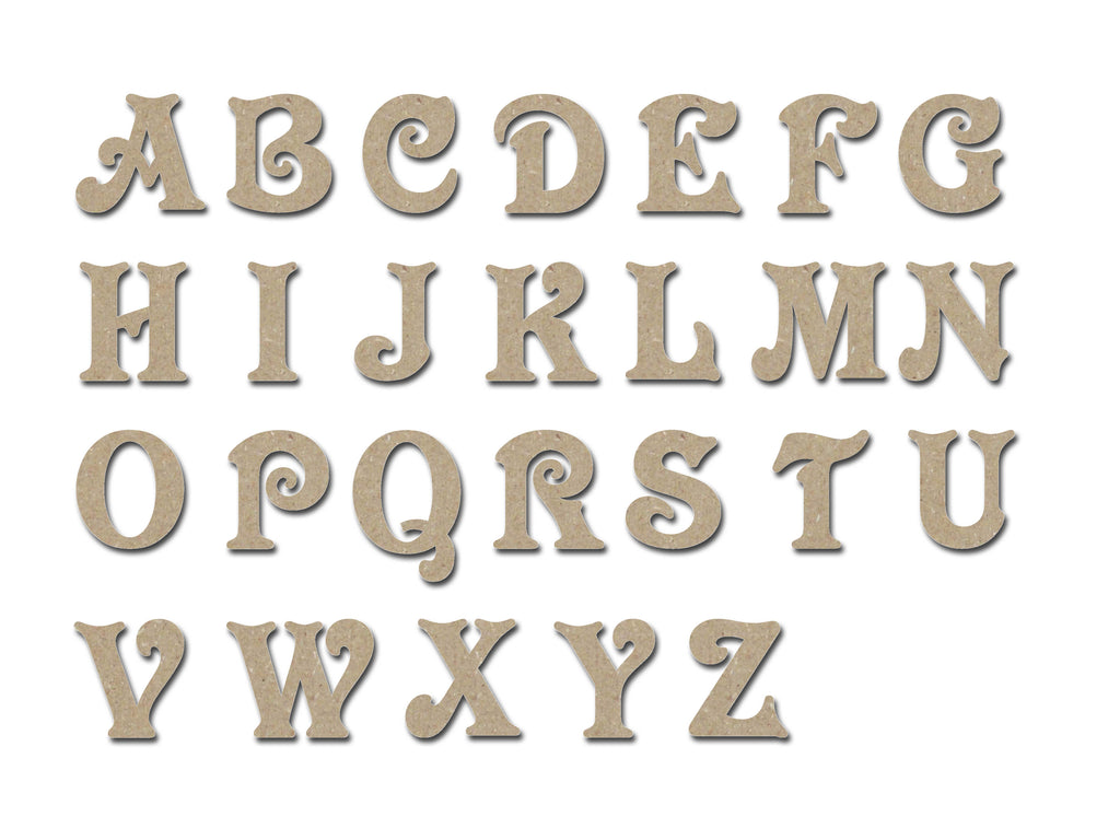 Unfinished Wooden Letters Unpainted MDF Alphabet 4 Inch tall