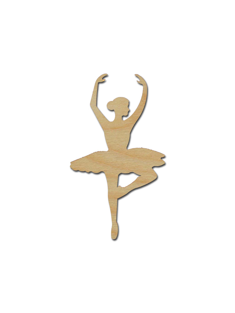 Ballerina Silhouette Shape Unfinished Wood Cutout Variety of Sizes
