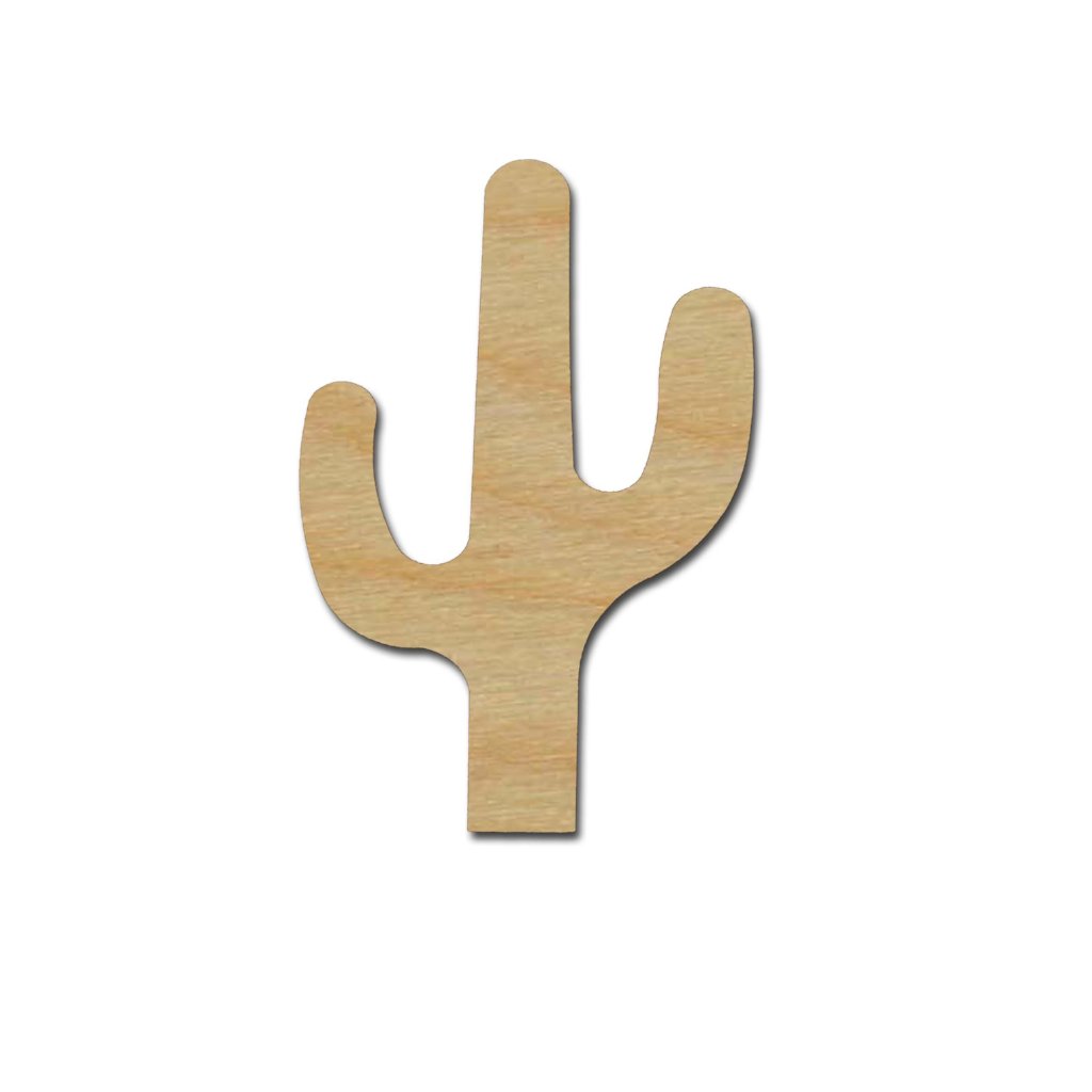 Cactus Shape Unfinished Wood Cutout Variety of Sizes