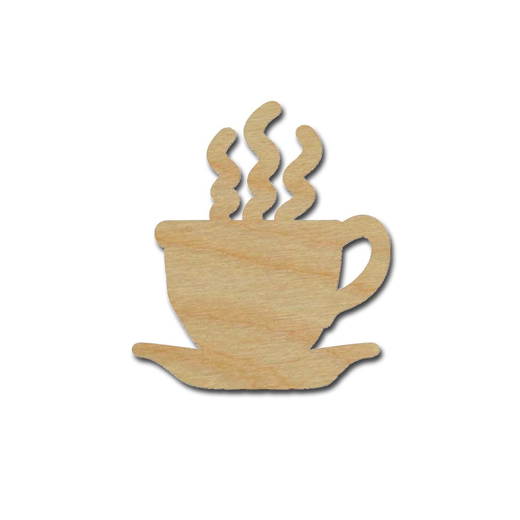 coffee cup shape unfinished wood cut outs