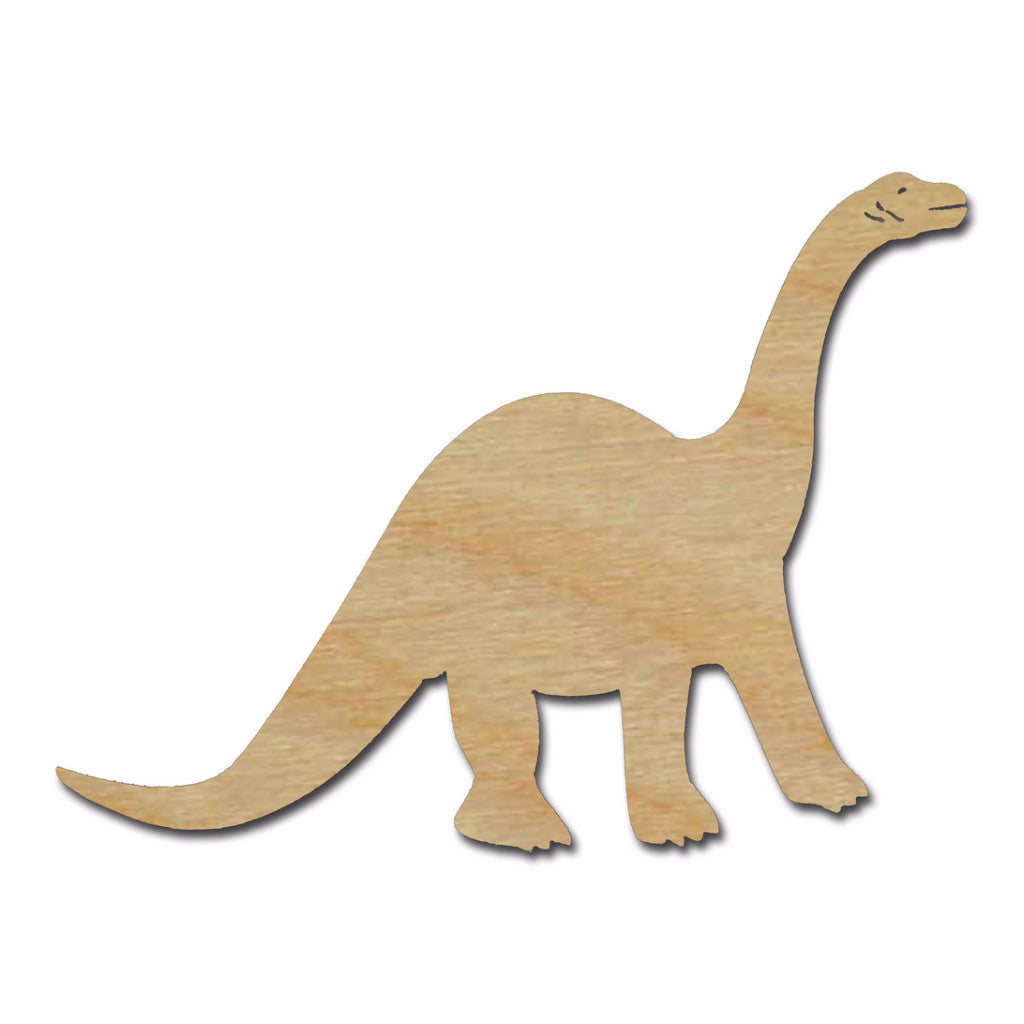Brachiosaurus Dinosaur Shape Unfinished Wood Cutouts Variety of Sizes