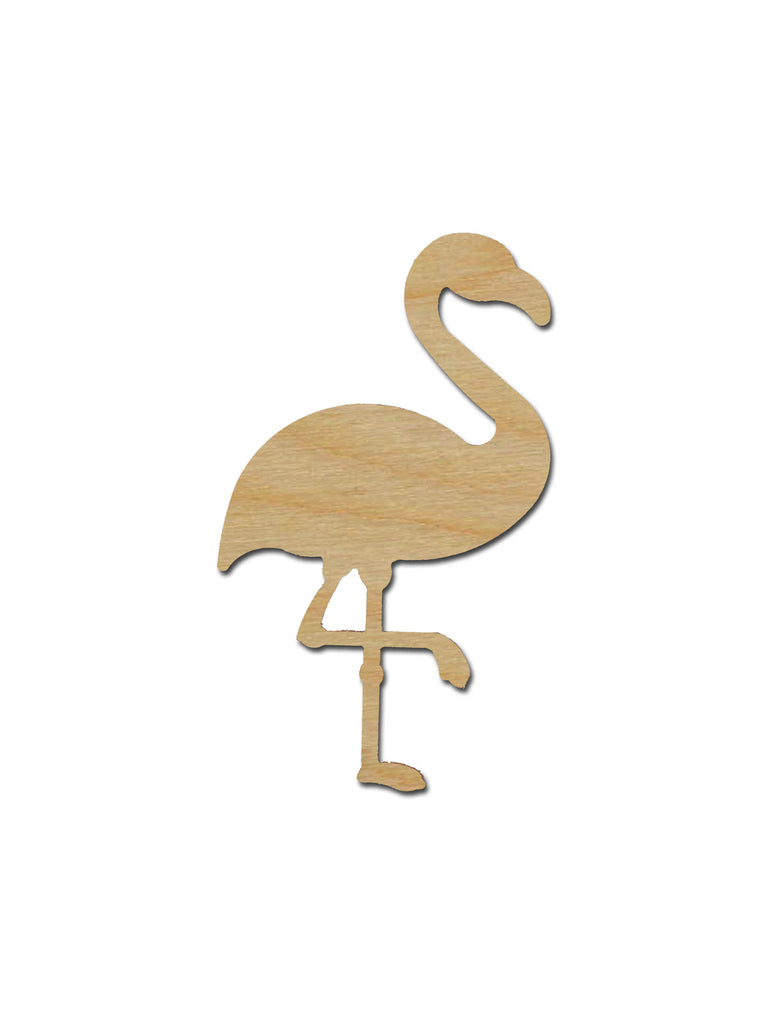 Flamingo Bird Shape Unfinished Wood Craft Cutout Variety of Sizes