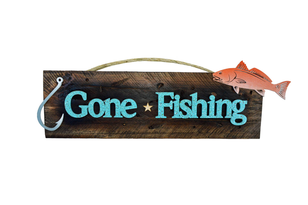 Gone Fishing Sign Wall Art Artistic Craft Supply