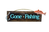 Gone Fishing Rustic Red Fish Sign 