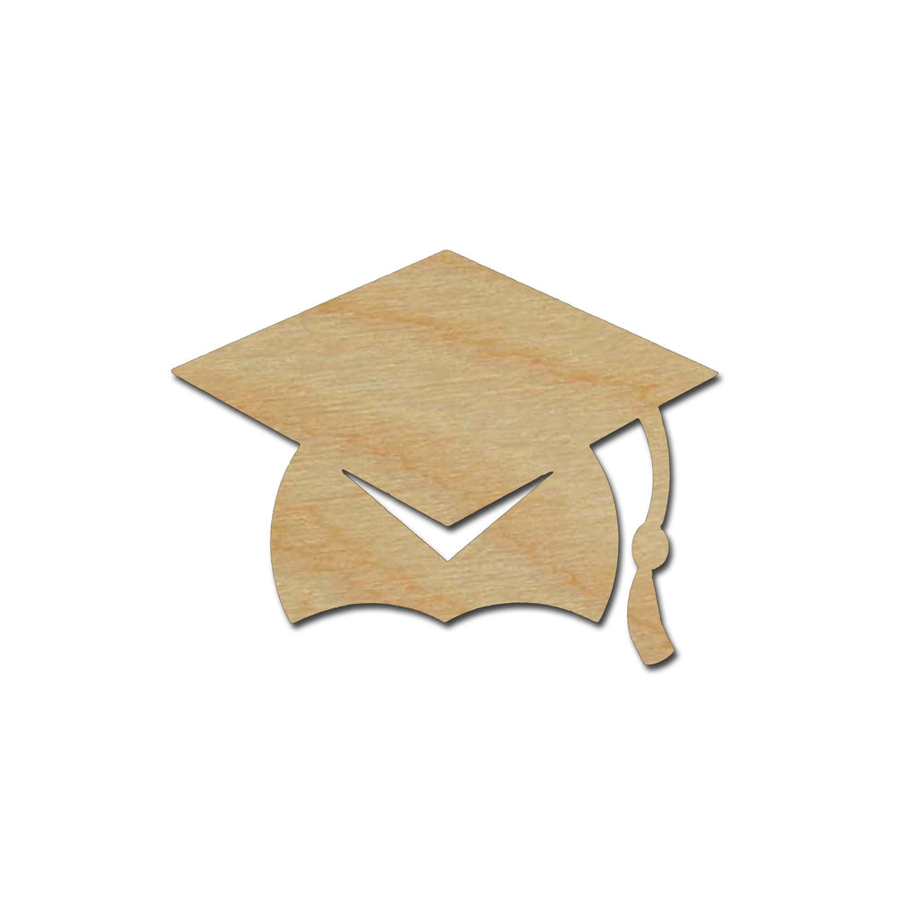 Graduation Cap Shape Unfinished Wood Craft Cutout Variety of Sizes