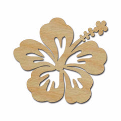 Hibiscus Flower Shape Unfinished Wood Craft Cutouts Variety of Sizes Artistic Craft Supply