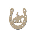 horseshoe with cowboy shape unfinished MDF cutout