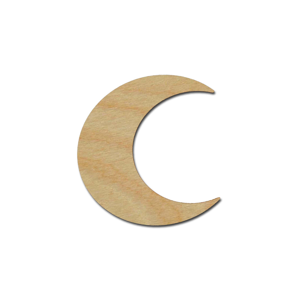 Moon Shape Unfinished Wood Cutout Variety of Sizes