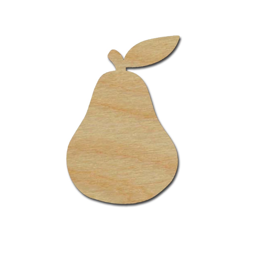 Pear Shape Unfinished Wood Fruit Cutouts 