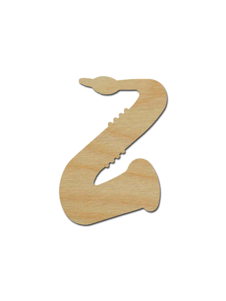 Saxophone Wood Shape Unfinished Musical Instrument Cutouts Variety of Sizes