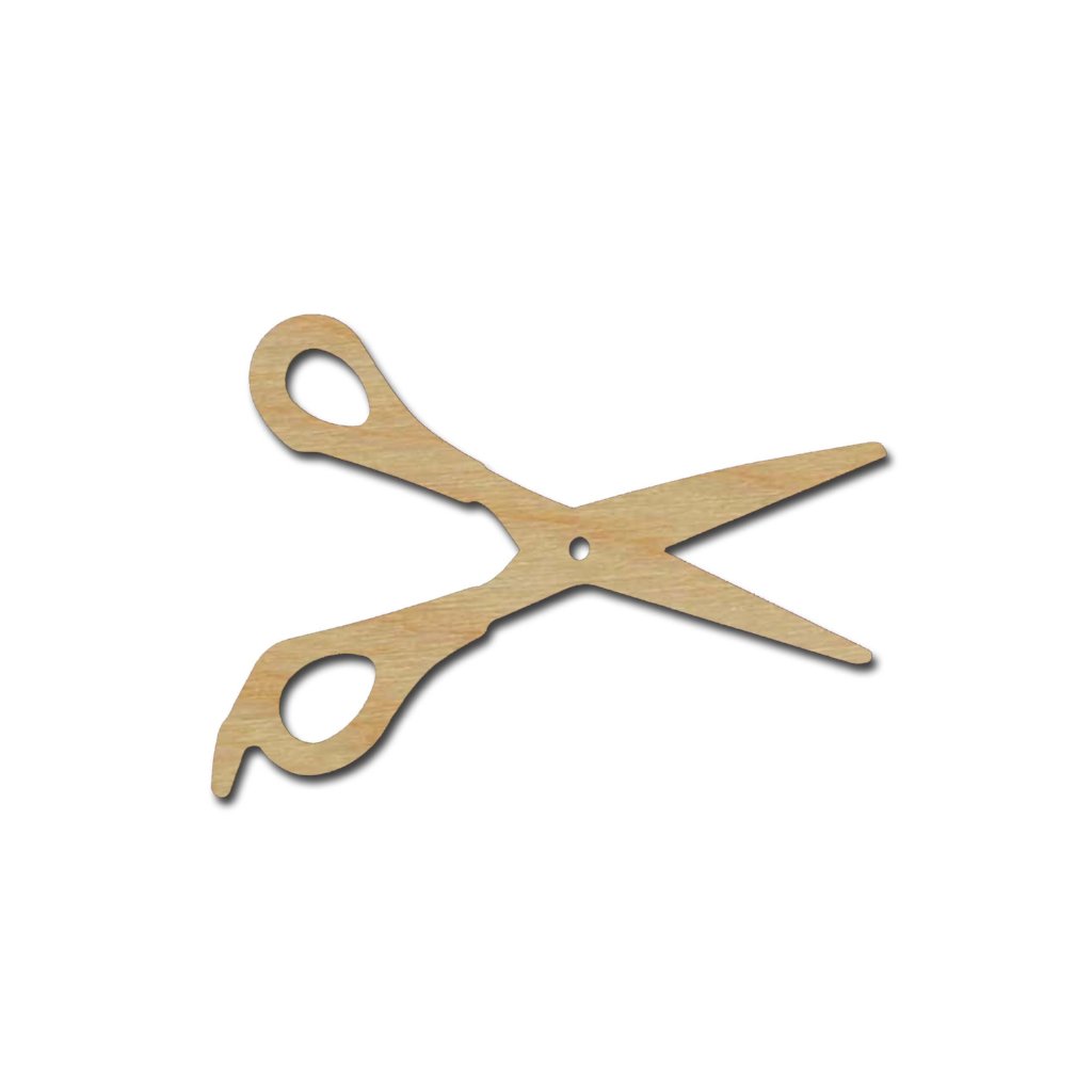 Scissors Shape Unfinished Wood Cutout Variety of Sizes