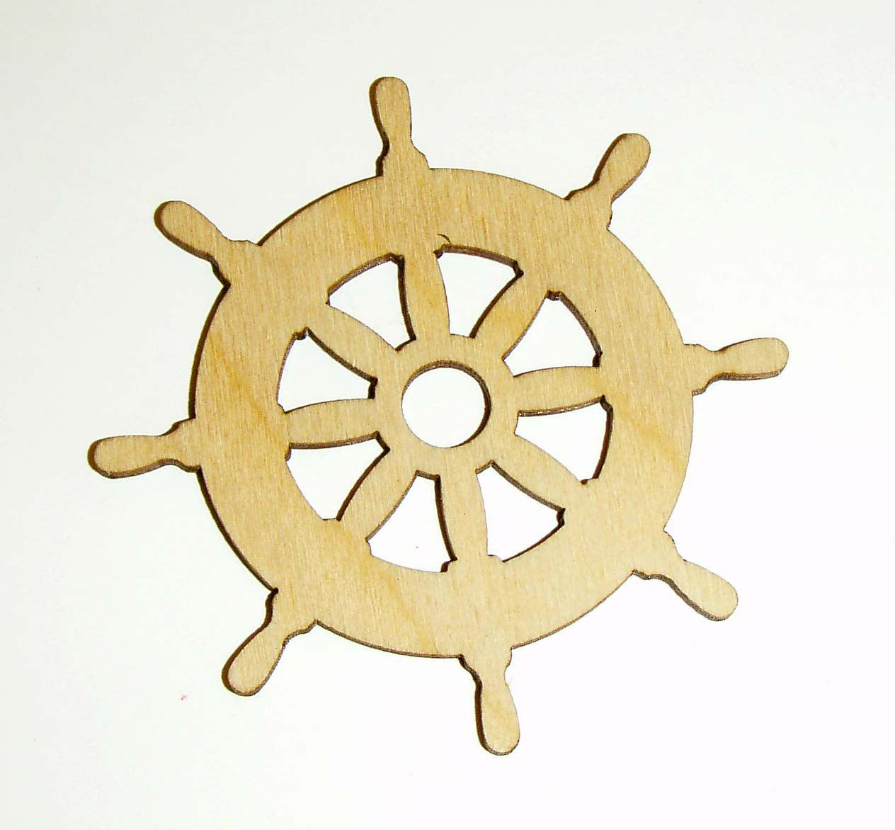 Ship Wheel Shape Unfinished Wood Cut Out Nautical Theme Variety Of Sizes