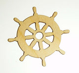 Ship Wheel Shape Unfinished Wood Cut Out Nautical Theme Variety Of Sizes