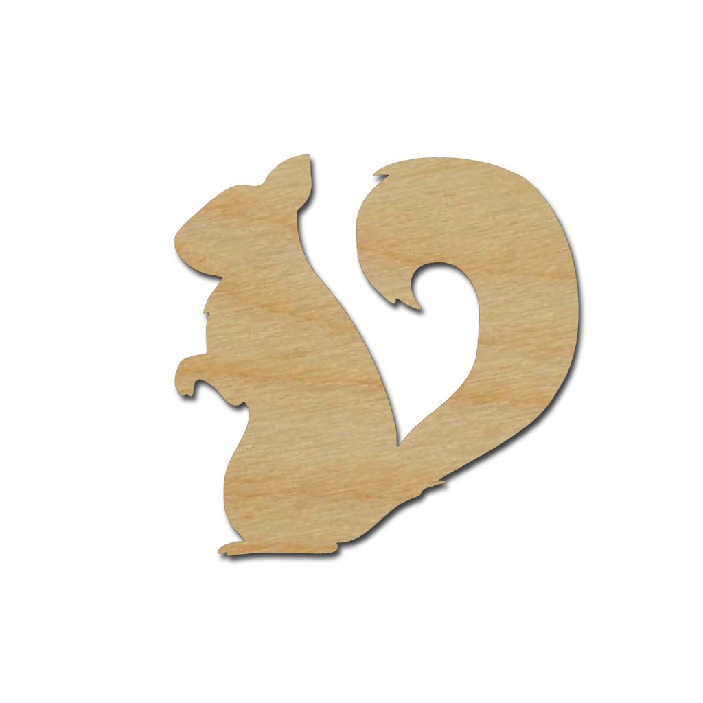 Squirrel Shape Unfinished Wood Animal Craft Cutout Variety of Sizes