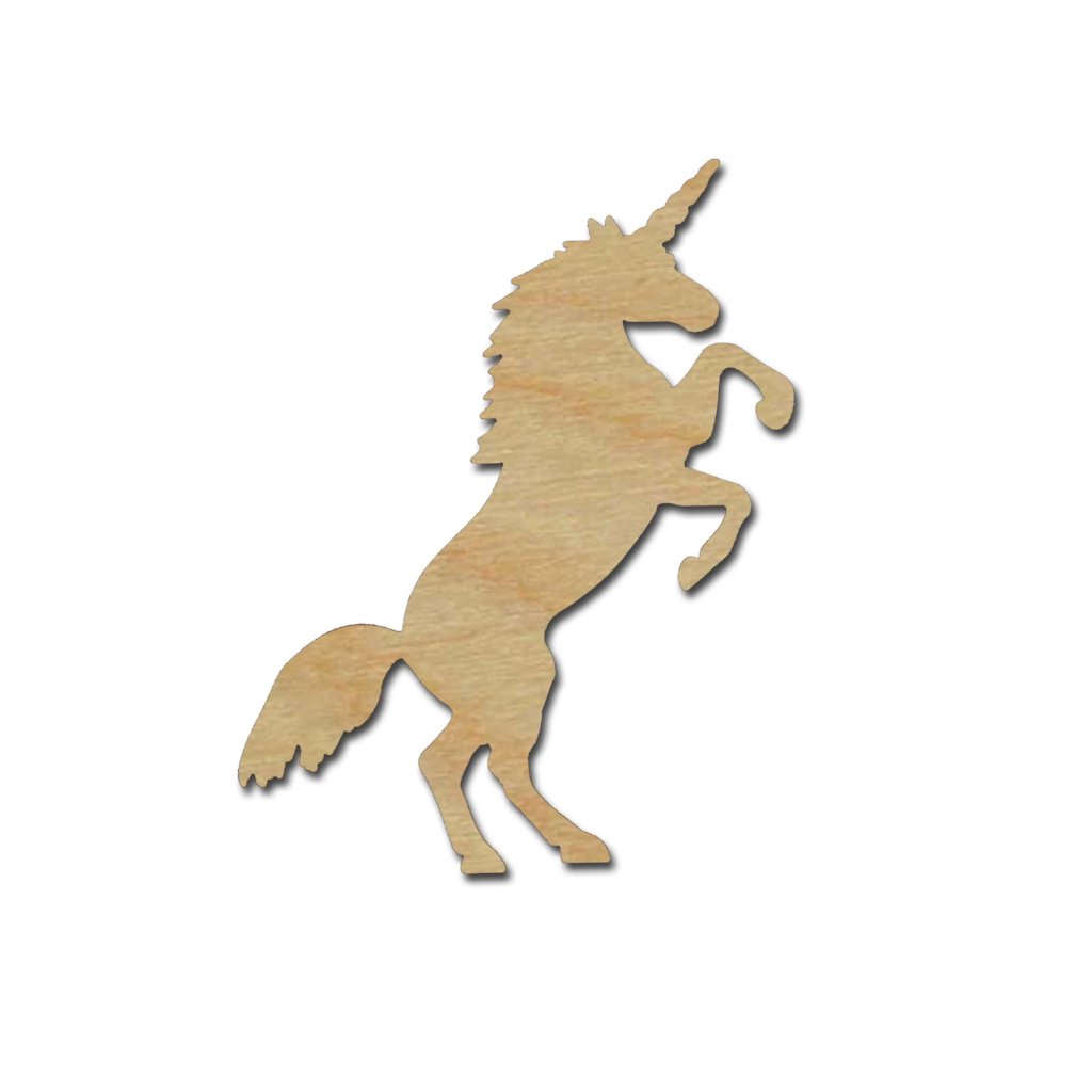 Unicorn Shape Unfinished Wood Craft Cutouts Variety of Sizes