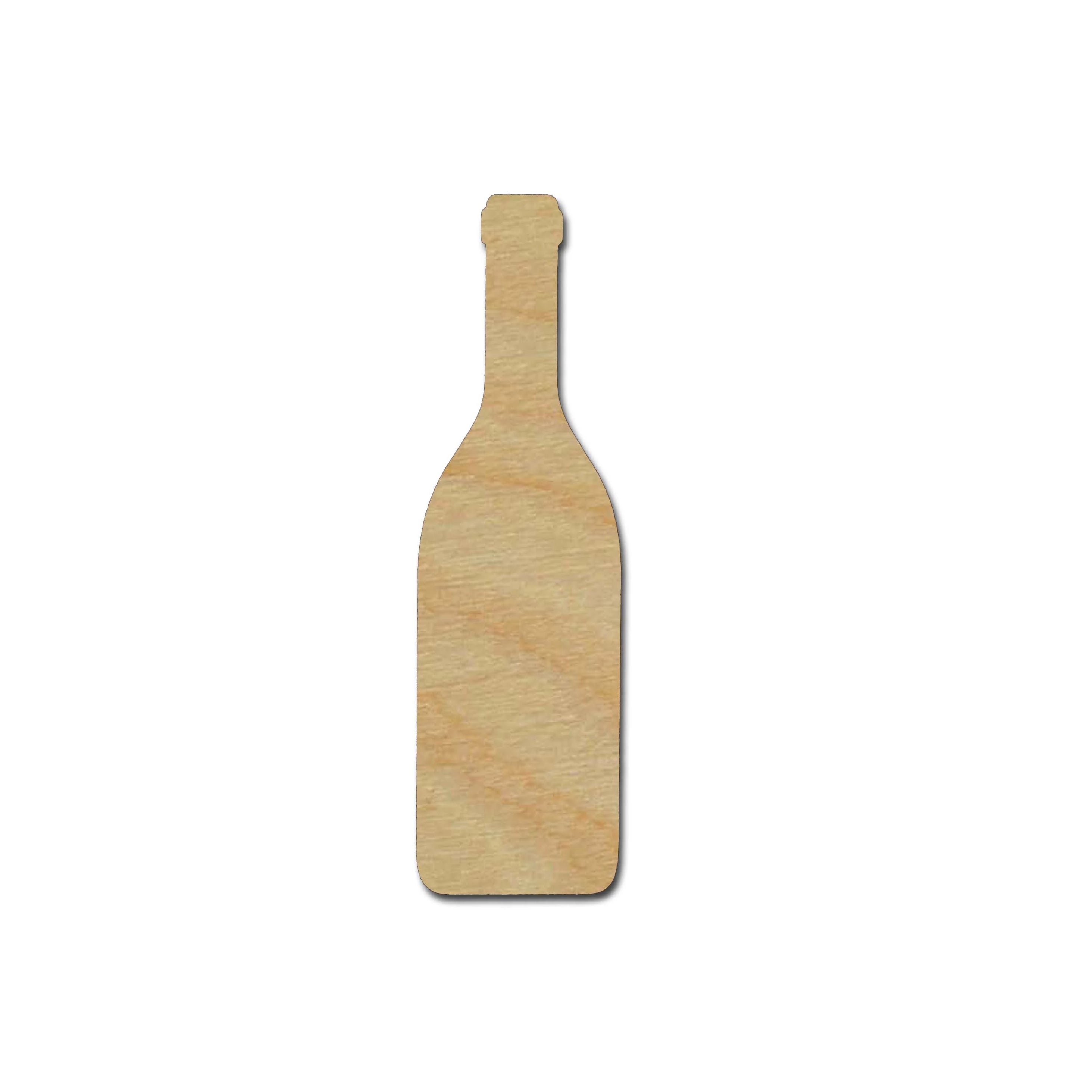 wine bottle shape unfinished wood cutout